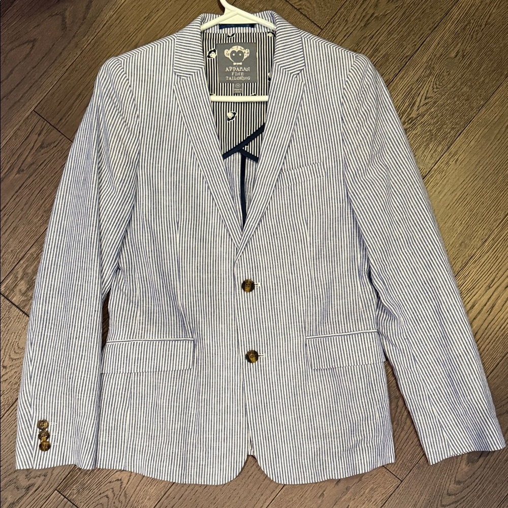 Appaman Kids Pinstripe Blazer - Blue and White